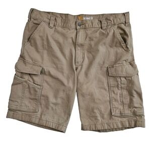 Carhartt (Mens 38" x 10") Inseam Cargo Shorts Relaxed Fit Rugged Flex Canvas Tan